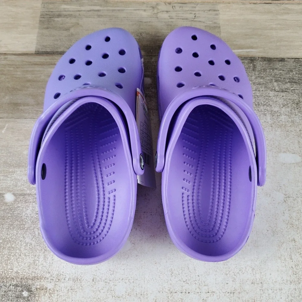 Crocs Classic Galaxy Clogs‎ Kids Sz 5 J5 M Purple Round Toe Slip-On Slingback